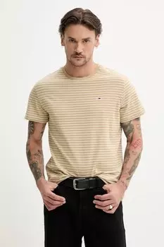 Хлопковая футболка Tommy Jeans, зеленый