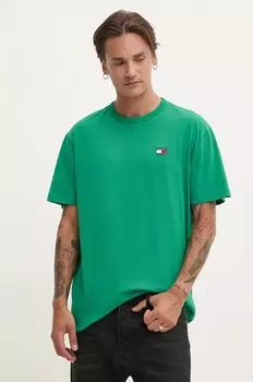 Хлопковая футболка Tommy Jeans, зеленый