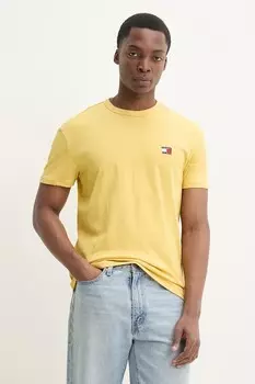 Хлопковая футболка Tommy Jeans, желтый