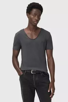 Хлопковая футболка TONIC Allsaints, серый