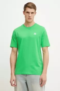 Хлопковая футболка Trefoil Adidas Originals, зеленый