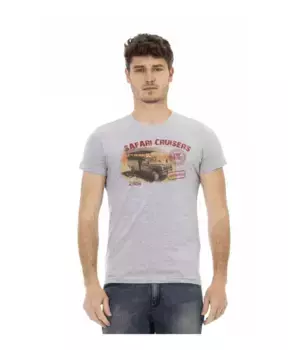 Хлопковая футболка Trussardi, серый