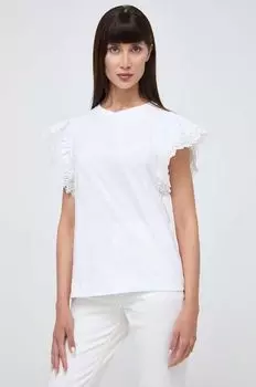 Хлопковая футболка Twinset, белый
