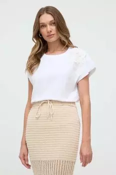 Хлопковая футболка Twinset, белый