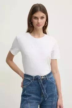 Хлопковая футболка Twinset, белый