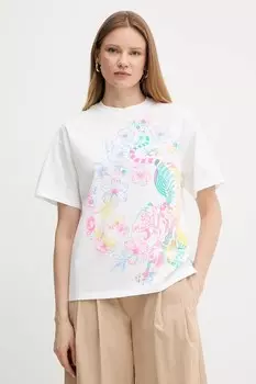 Хлопковая футболка Twinset, белый