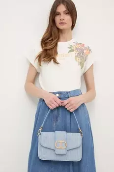 Хлопковая футболка Twinset, бежевый