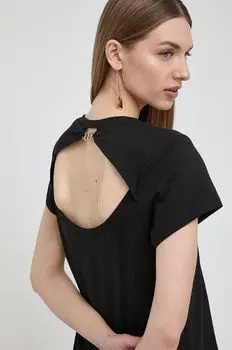 Хлопковая футболка Twinset, черный