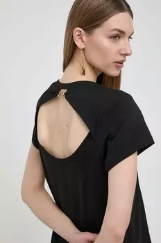 Хлопковая футболка Twinset, черный