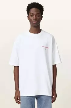 Хлопковая футболка UNDERGROUND Allsaints, белый