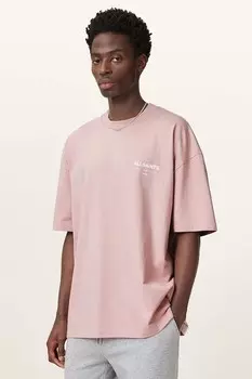 Хлопковая футболка UNDERGROUND Allsaints, розовый