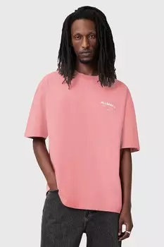 Хлопковая футболка UNDERGROUND Allsaints, розовый