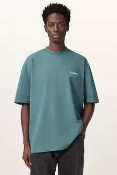 Хлопковая футболка UNDERGROUND Allsaints, синий