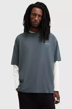 Хлопковая футболка UNDERGROUND Allsaints, синий