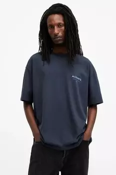 Хлопковая футболка UNDERGROUND Allsaints, темно-синий