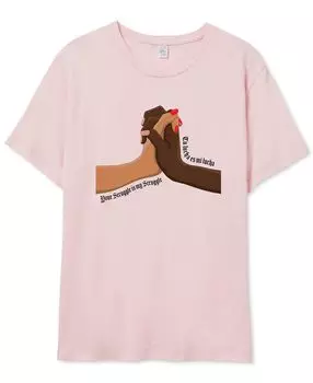 Хлопковая футболка унисекс your struggle is my struggle/tu lucha es mi lucha GRL COLLECTIVE, розовый