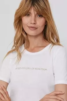 Хлопковая футболка United Colors of Benetton, белый