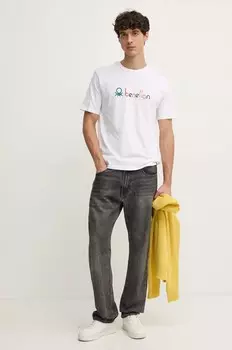 Хлопковая футболка United Colors of Benetton, белый