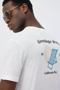 Хлопковая футболка United Colors of Benetton, бежевый