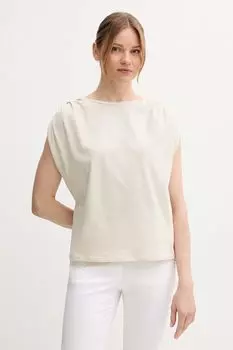 Хлопковая футболка United Colors Of Benetton, бежевый