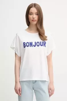 Хлопковая футболка United Colors Of Benetton, бежевый