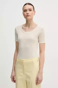 Хлопковая футболка United Colors Of Benetton, бежевый