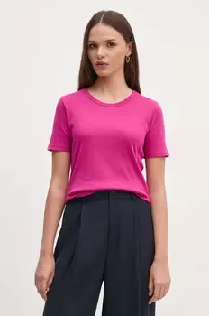 Хлопковая футболка United Colors of Benetton, фиолетовый