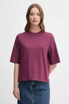Хлопковая футболка United Colors Of Benetton, фиолетовый