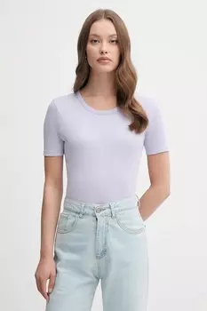 Хлопковая футболка United Colors Of Benetton, фиолетовый