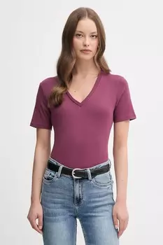 Хлопковая футболка United Colors Of Benetton, фиолетовый