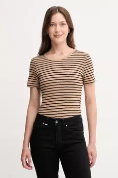 Хлопковая футболка United Colors Of Benetton, коричневый