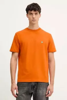 Хлопковая футболка United Colors Of Benetton, оранжевый