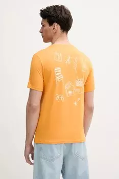 Хлопковая футболка United Colors Of Benetton, оранжевый