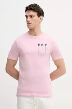 Хлопковая футболка United Colors Of Benetton, розовый