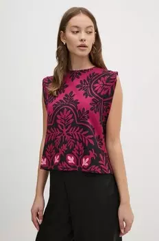 Хлопковая футболка United Colors of Benetton, розовый