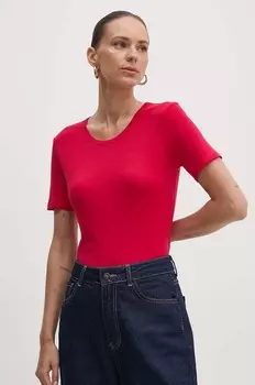 Хлопковая футболка United Colors of Benetton, розовый