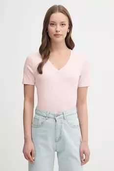 Хлопковая футболка United Colors Of Benetton, розовый