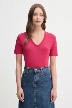 Хлопковая футболка United Colors Of Benetton, розовый