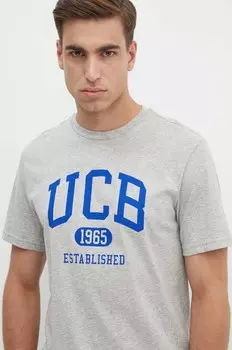 Хлопковая футболка United Colors of Benetton, серый