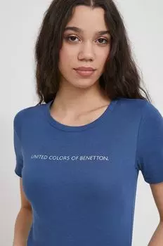 Хлопковая футболка United Colors of Benetton, синий