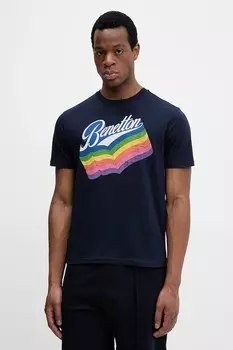 Хлопковая футболка United Colors Of Benetton, темно-синий