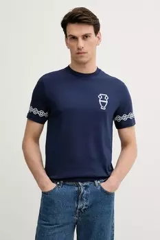 Хлопковая футболка United Colors Of Benetton, темно-синий