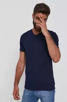 Хлопковая футболка United Colors of Benetton, темно-синий