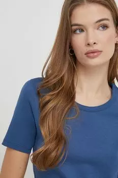 Хлопковая футболка United Colors of Benetton, темно-синий