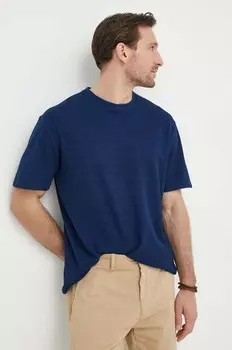 Хлопковая футболка United Colors of Benetton, темно-синий