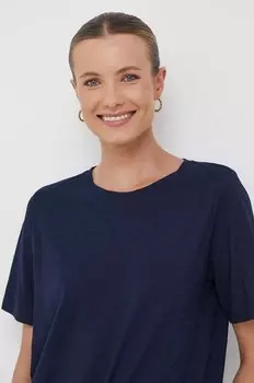 Хлопковая футболка United Colors of Benetton, темно-синий