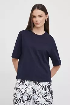 Хлопковая футболка United Colors of Benetton, темно-синий