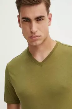 Хлопковая футболка United Colors of Benetton, зеленый