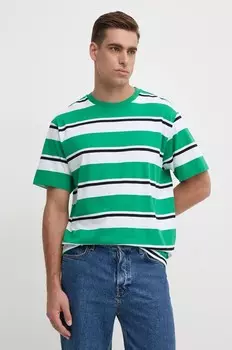 Хлопковая футболка United Colors of Benetton, зеленый