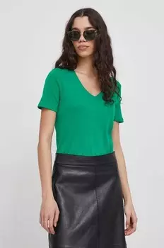 Хлопковая футболка United Colors of Benetton, зеленый